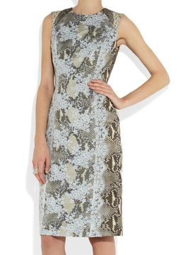 Python print and lace sleeveless dress
