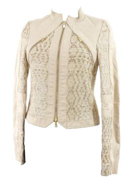 Gucci Beige & Gold Leather Jacket