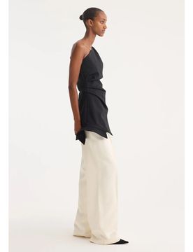 Rohe Black Wool Blend One Shoulder Top