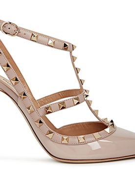 Patent Leather Rockstud Caged 100 Pumps