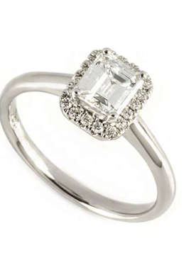 White Gold Emerald Cut Diamond Ring 52