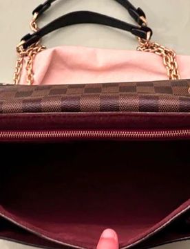 Coated Canvas and Leather Damier Ebene Vavin PM Shoulder Bag