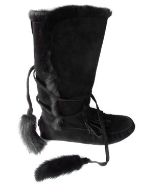 YVES Anckle boots in suede with fur