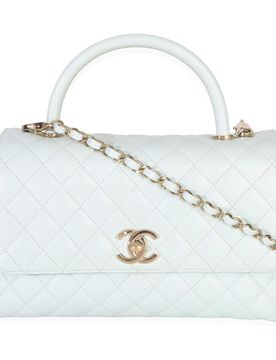 Quilted Caviar Medium Coco Top Handle Handbag