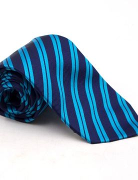 Eton Silk Diagonal Blue Stripe Tie