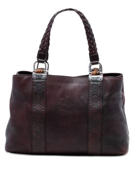 Ssima Trimmed Leather Bamboo Libeccio Tote