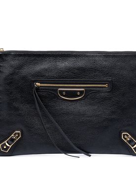 Goatskin Motocross Classic Metallic Edge Clutch
