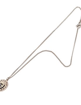 CC Silver Plated Crystal Enamel Pendant Necklace