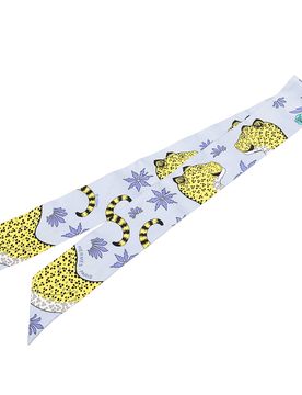 Les Leopards Silk Twilly Scarf