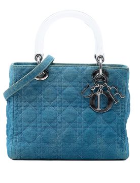 Medium Denim Cannage Acrylic Handles Lady