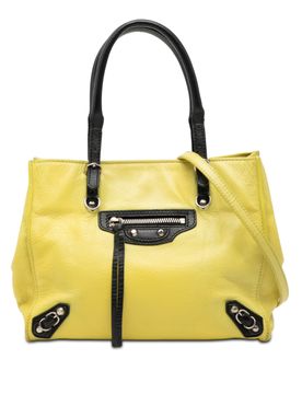 Mini Bicolor Leather Papier A4 Zip Around Tote