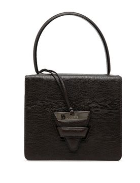 Textured Leather Barcelona Top Handle Bag