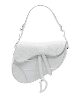 Oblique Embossed Calfskin Saddle Bag