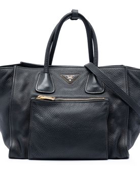 Vitello Daino Front Pocket Open Convertible Tote