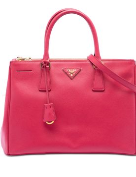 Medium Saffiano Lux Galleria Double Zip Tote