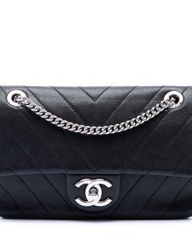 Mini CC Chevron Calfskin Single Flap