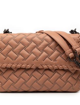 Small Nappa Intrecciato Studded Olimpia Shoulder Bag
