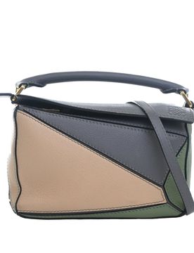 Mini Tricolor Calfskin Puzzle Satchel