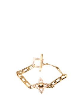 Gold Plated Strass Flower Power Bracelet