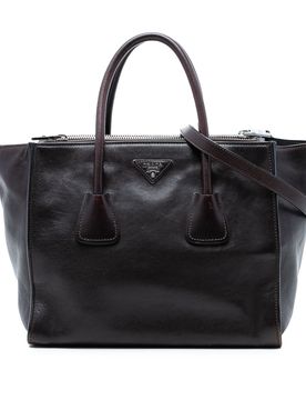 Glace Calf Twin Pocket Double Handle Satchel