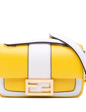 Mini Bicolor Nappa Apolo Chain Baguette Shoulder Bag