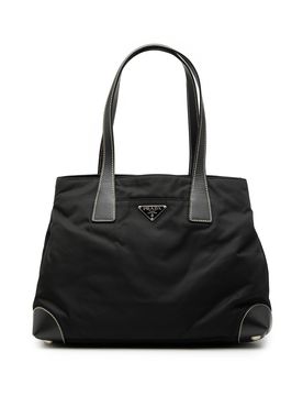 Saffiano Trimmed Tessuto Shopper Tote