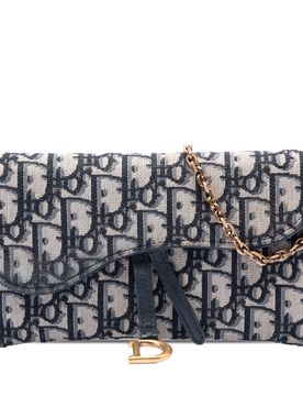 Oblique Canvas Saddle Wallet On Chain