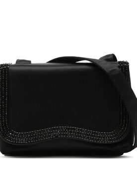 Mini Satin Beaded Flap Crossbody