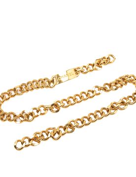 Gold Plated Logo Plate Chain Belt