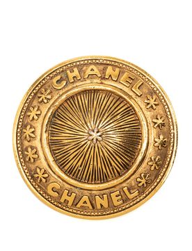 Gold Plated Round Brooch