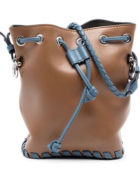 Mini Leather Whipstitch Mon Tresor Bucket Bag