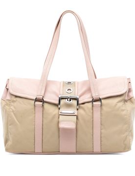 Vitello Trimmed Tessuto Shoulder Bag