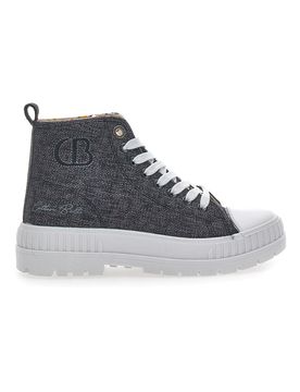Sneakers Mid Cut Linen Nere 38