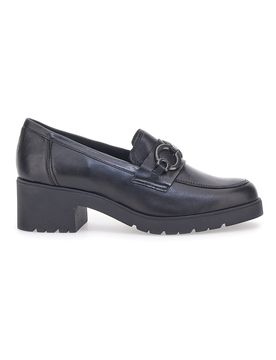 Mocassino Nero con Tacco 85145 38