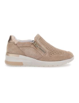 Sneakers con Zip Beige 19832 38
