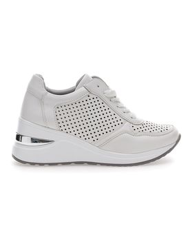 Sneakers bianche con zeppa traforate 137 38