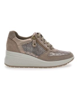 Sneakers Bronzo In Pelle Con Zeppa 555740 37