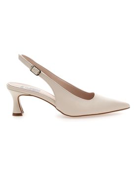Décolleté Slingback Panna a Punta Made in Italy 503 37