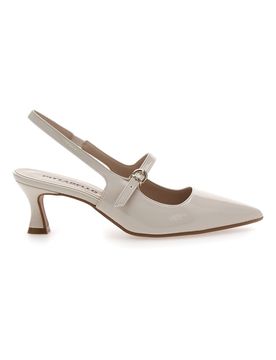 Décolleté Slingback Burro a Punta Effetto Vernice P507 40