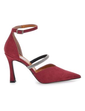 Décolleté rosse con cinturini e tacco a rocchetto 7092 39