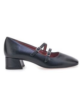 Décolleté nere con cinturini e tacco basso 6685 41