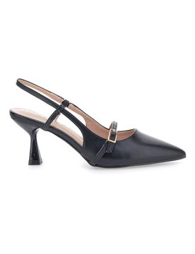 Décolleté nere slingback con cinturino P652 38
