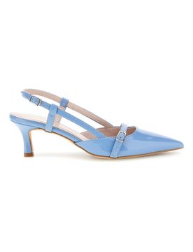 Scarpe slingback azzurre a punta con cinturini 3790 40