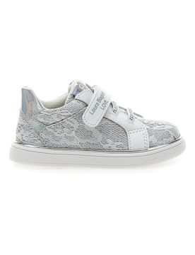 Sneakers Bianche e Argento con Velcro AG17132 19