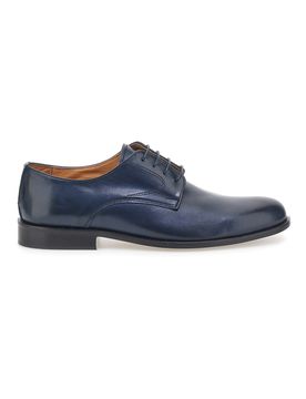 Scarpe Stringate Blu In Vera Pelle Made In Italy 7720 45