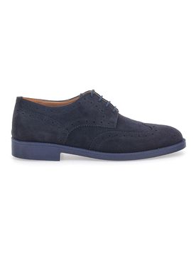 Scarpe Stringate Blu Vera Pelle 595 43