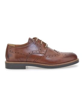 Scarpe Stringate Marroni Con Ricamo All'Inglese 8023 41