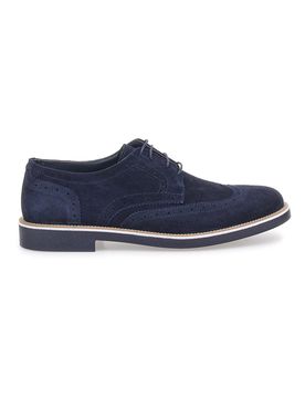 Scarpe Stringate Blu In vera Pelle Scamosciata 1112 40