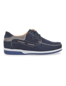 Stringate Blu con Tomaia in Vera Pelle Nabuk 3410 44