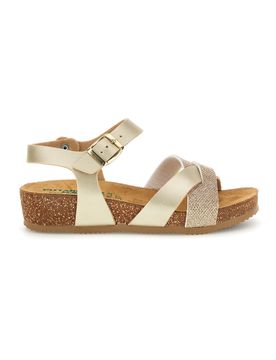 Sandali beige e oro con sottopiede in pelle 293A940SR 39